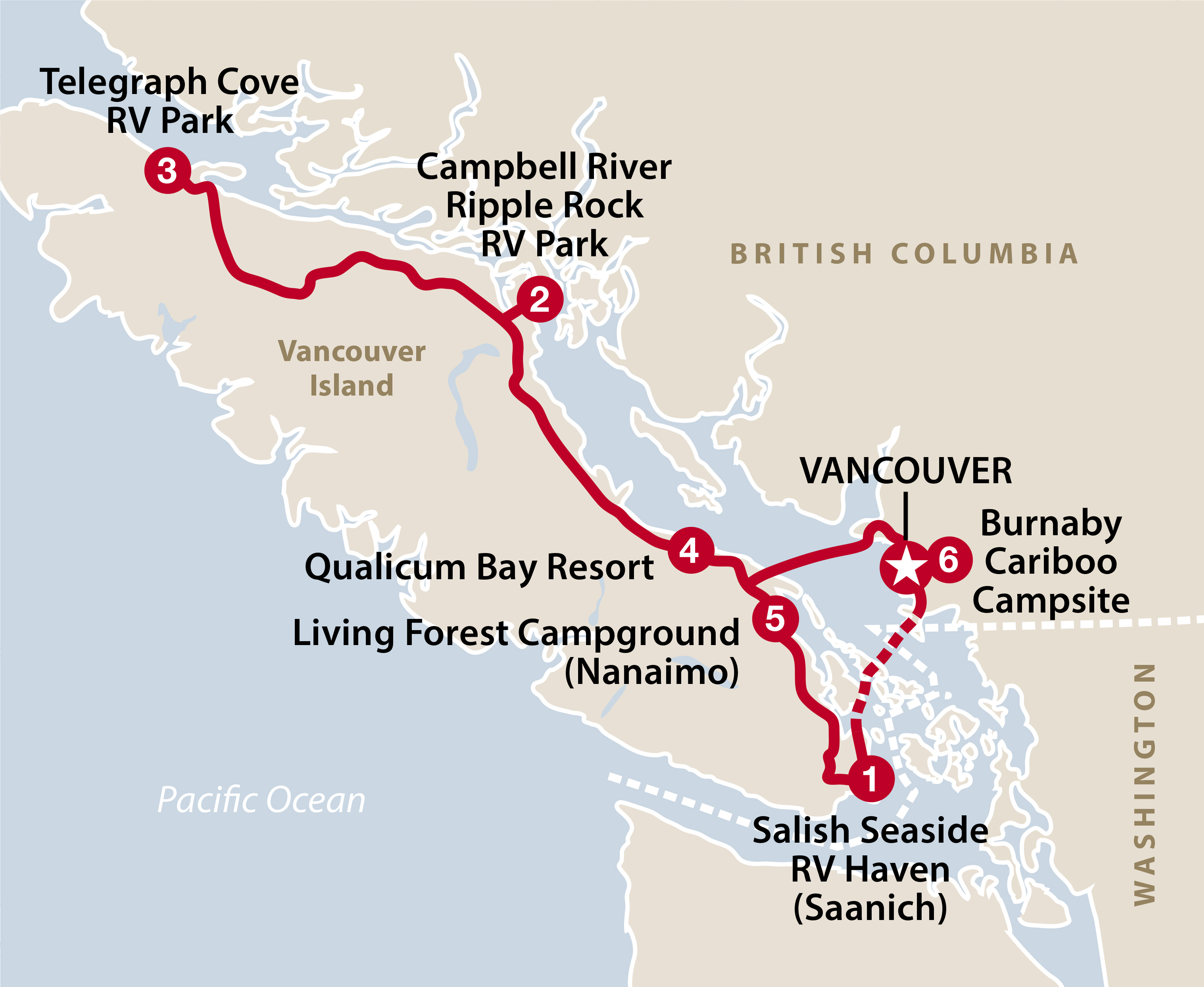 Mapa ruta Vancouver Island Add-On